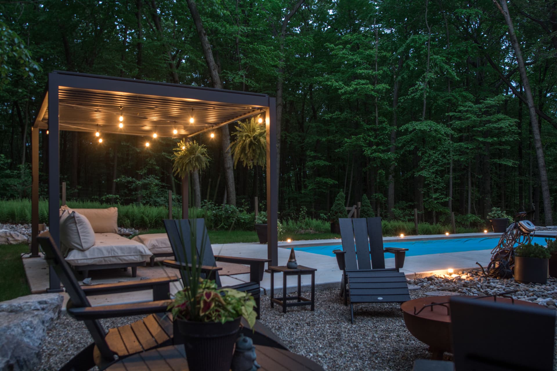 Transforming a Backyard Pool Area with Lighting image