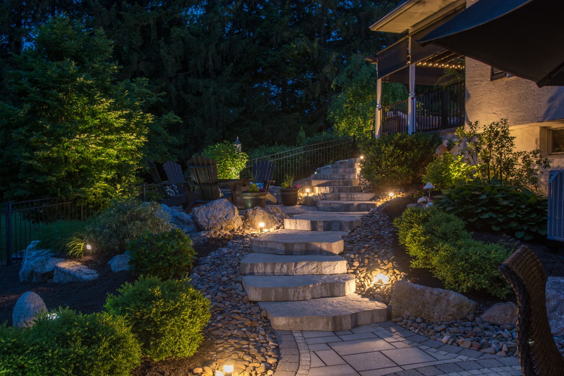 Gallery photos for Backyard & Pool Lighting Transformation in Bethlehem: Image #2